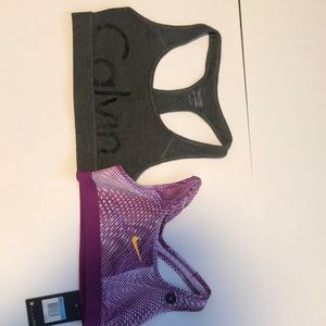 Calvin Klein and Nike sports bra